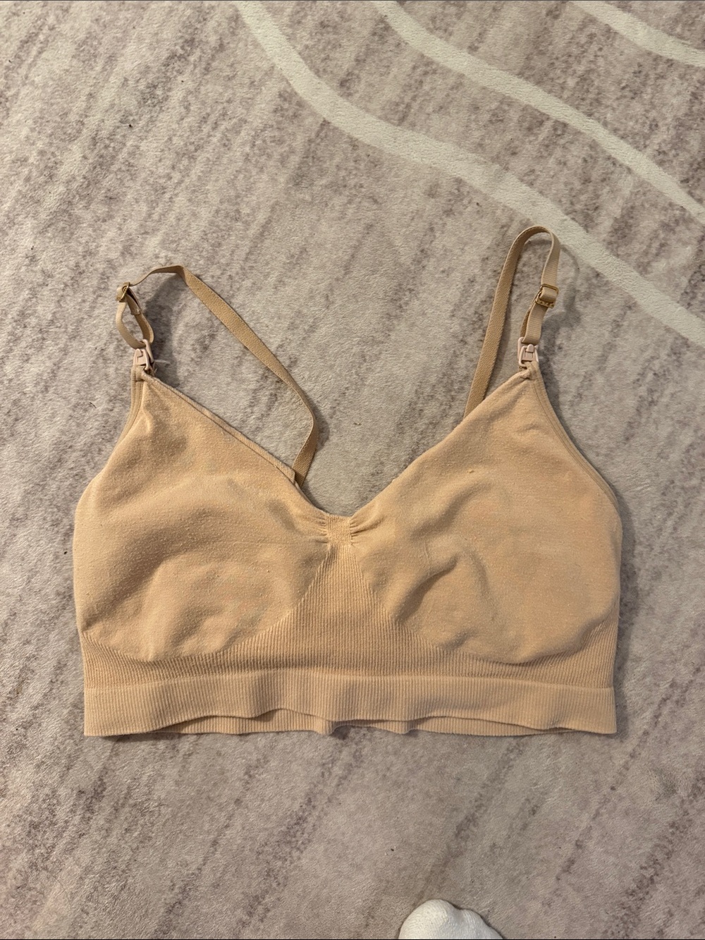 Hatch Beige Seamless Bralette with Adjustable Straps